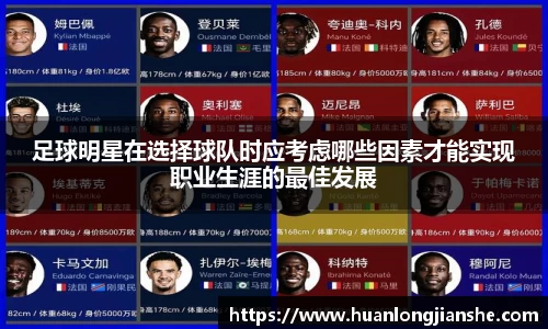 足球明星在选择球队时应考虑哪些因素才能实现职业生涯的最佳发展